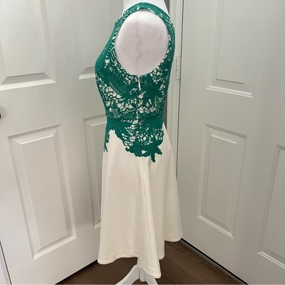 Anthropologie Moulinette Soeurs Arbor Lace Dress‎ Green Ivory Sleeveless SZ 2 - Picture 5 of 13
